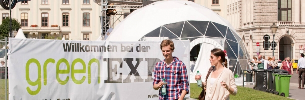 Banner Green Expo i nasz namiot kulisty, Austria